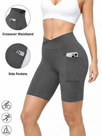 Women's Super Soft Crossover High Waisted Shorts