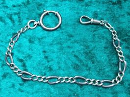 sehr seltene, Silber mit Teils- Tula Glieder Uhrenkette