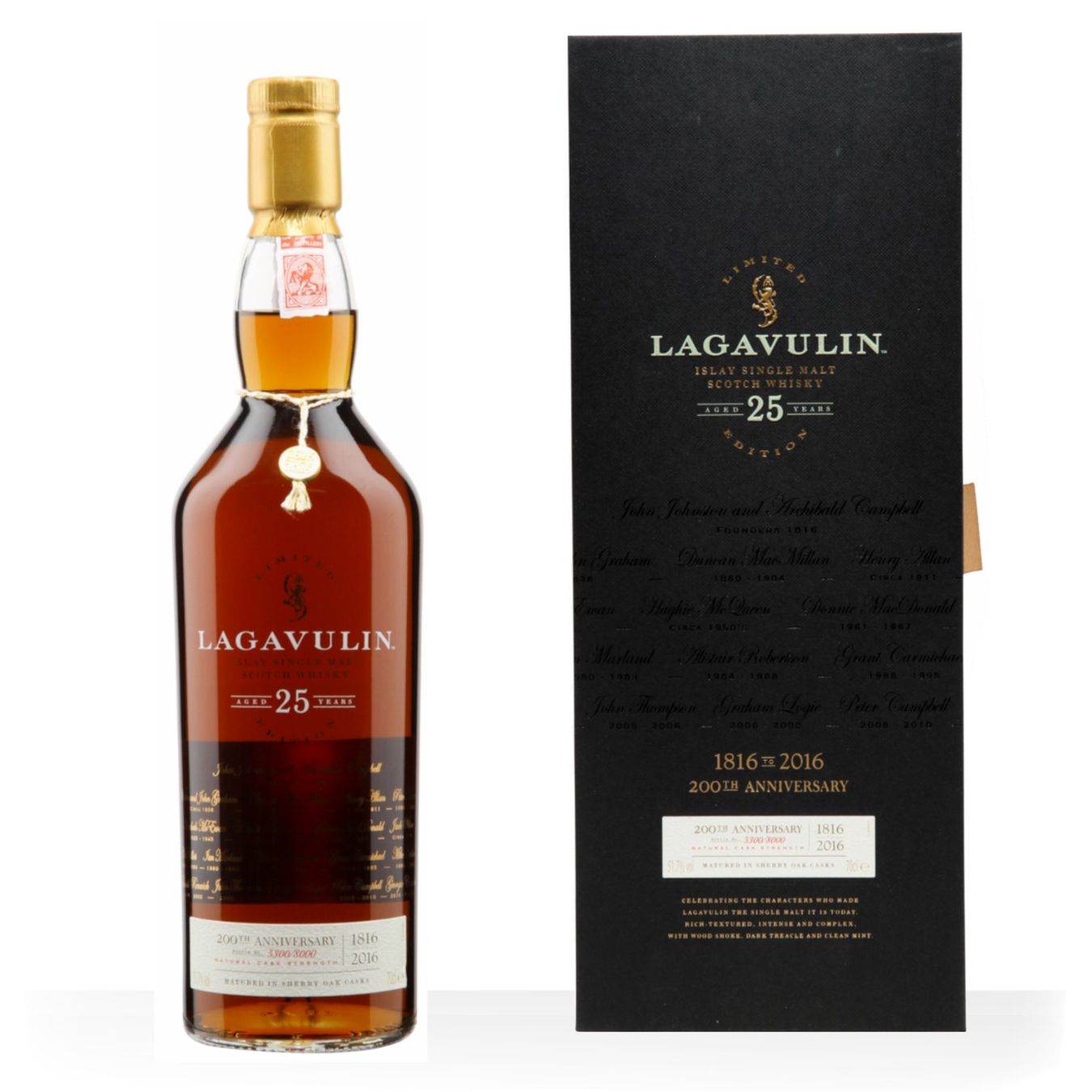 Lagavulin Bevande alcoliche: Lagavulin 25Y 200 Years Distillery Managers Release 2016 51. – Nuovo (secondo la descrizione) da Wohlen AG venduto da MAXMALT