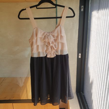 🐸 ROMANTISCHES KLEID / 34 / COCKTAILKLEID ROSÉ - SCHWARZ