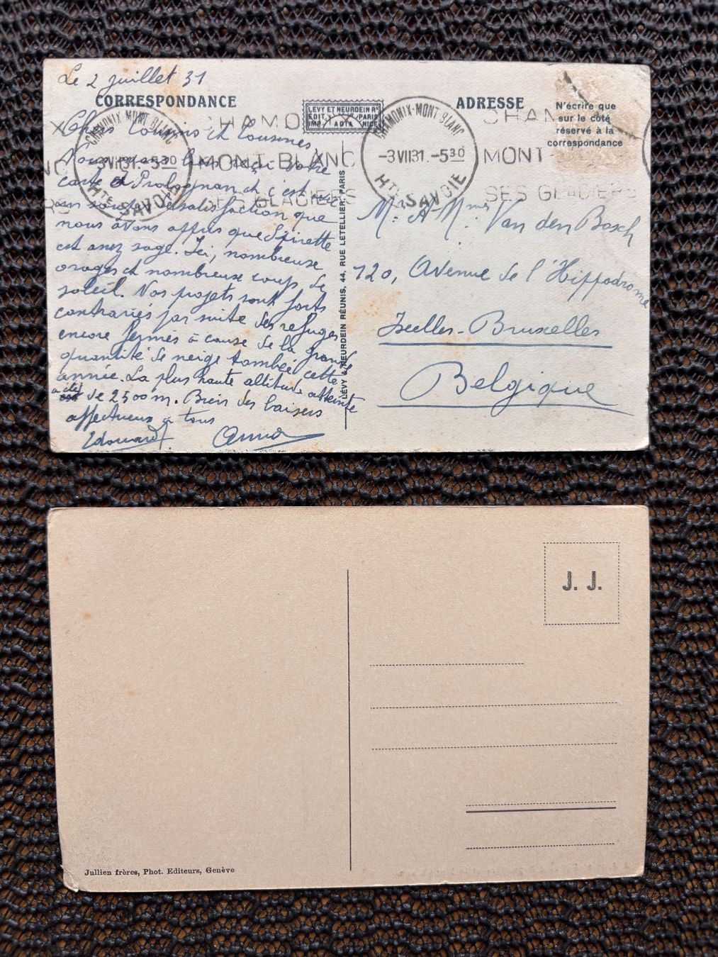 Cartoline postali: Ancienne carte postale avec le Mont-Blanc – Usato da Châtel-St-Denis venduto da Vaillant1 1