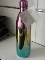 Trendige Isolierflasche, neu, Edelstahl, Sommerfarben(U:L)
