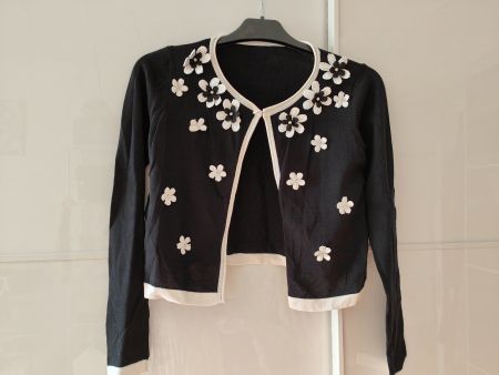 schwarzes Bolero langarm mit Blumen (Beauty Women) L/LX