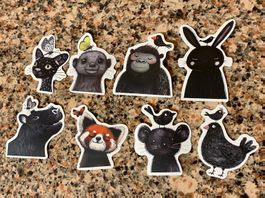 8x STICKER AUFKLEBER TIERE B