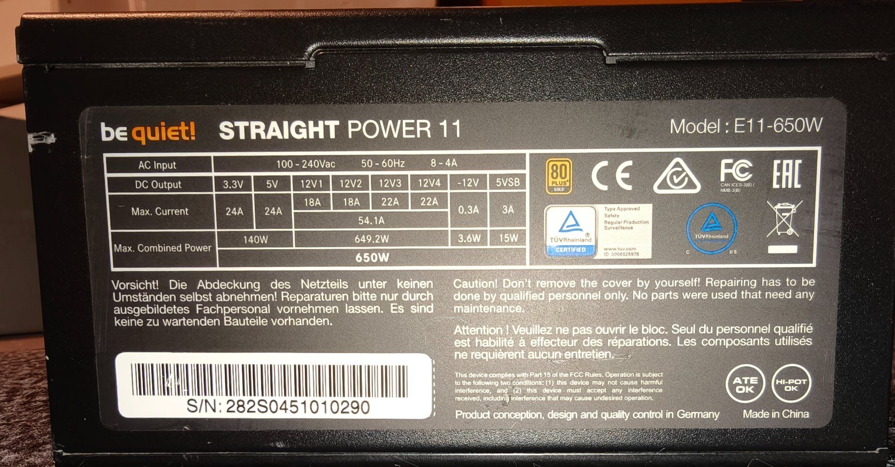 beQuiet! Componenti elettronici: be quiet! Straight Power 11 650w – Usato da Erstfeld venduto da URIT 3
