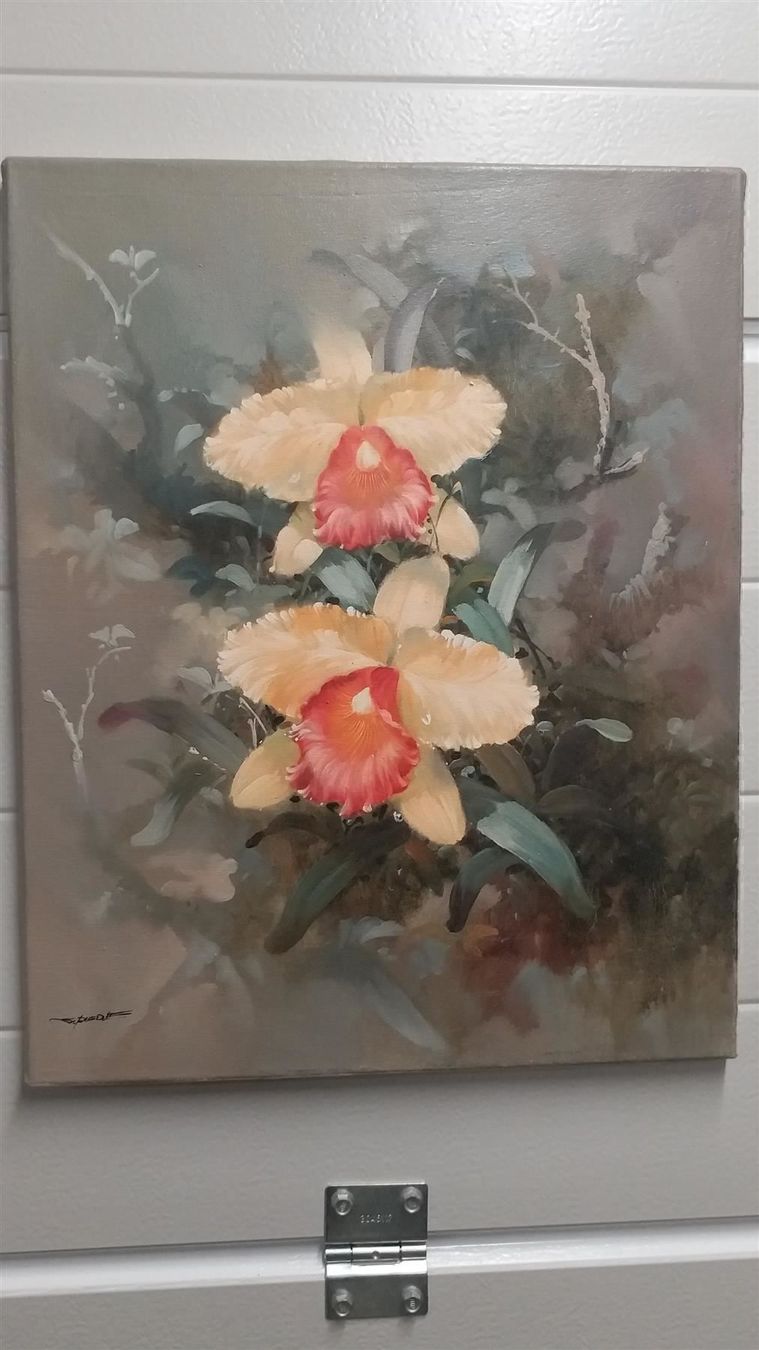 Gemälde: Busdee "Orchideen" Gemälde Original – Gebraucht aus Zürich von Galerie-Kunst