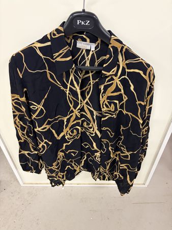 Damenbluse schwarz gold Grösse 42 günstig