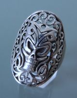 Silber 925 Fingerring Gr. 61 Totenkopf Skull