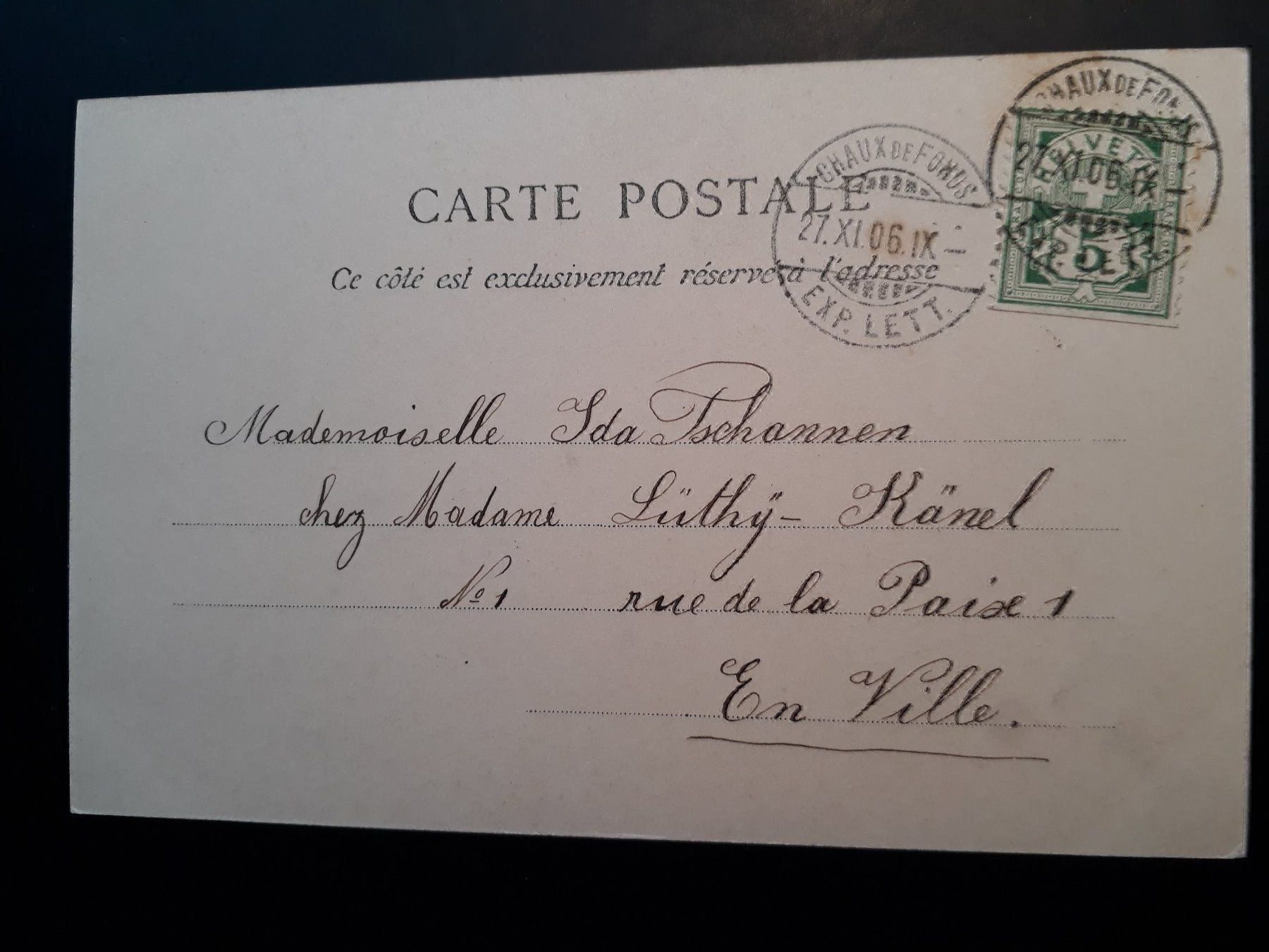 Cartoline postali: AK La Chaux-de-Fonds, 1906 – Usato da Herzogenbuchsee venduto da Herkules9 1