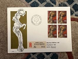 1 Erstagsbrief LI Einschreiben Viererblock 1970