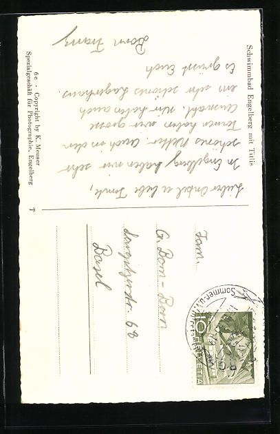 Cartoline postali: AK Engelberg, Schwimmbad mit Titlis – Usato da Berlin venduto da bartko-reher 1