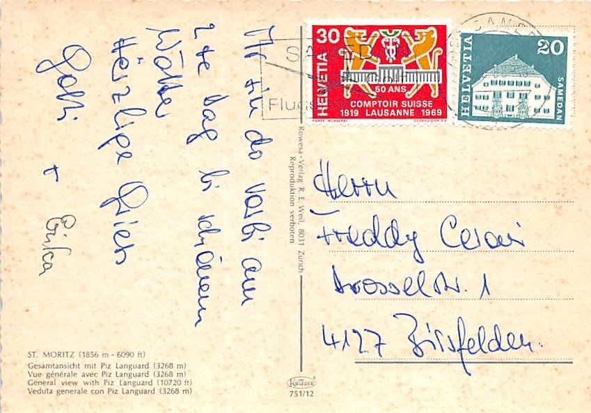Cartes postales: GR - St. Moritz – D'occasion à Ottikon b.Kemptth. par Neptun1974 1