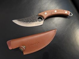Huusk Japan Messer mit Lederscheide, Outdoor- / Küchenmesser