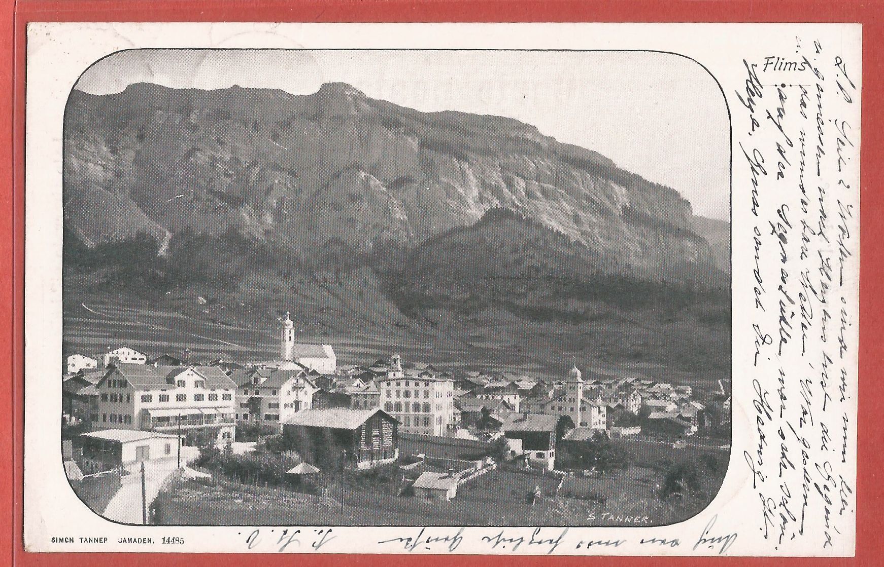 Ansichtskarten: Flims - Verlag Simon Tanner, Samedan - 1904 – Gebraucht aus Fislisbach von Porano
