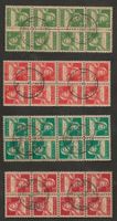 Schweiz 4 Achterblocks Kehrdruck  gestempelt Katalog 130.-