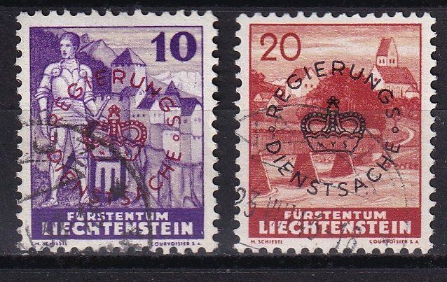 Tutti i francobolli: Liechtenstein Dienstmarken D22b und D23a gestempelt – Nuovo (secondo la descrizione) da Olten venduto da clotaldi