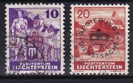 Liechtenstein Dienstmarken D22b und D23a gestempelt