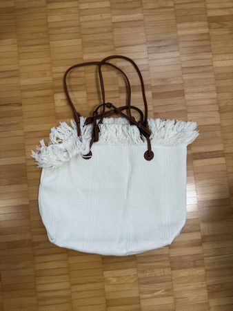Topshop Fransen-Tasche, weiss, neuwertig, Sommer-Look