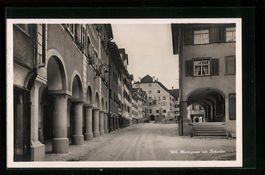 AK Wil, Marktgasse mit Arkaden, 1929