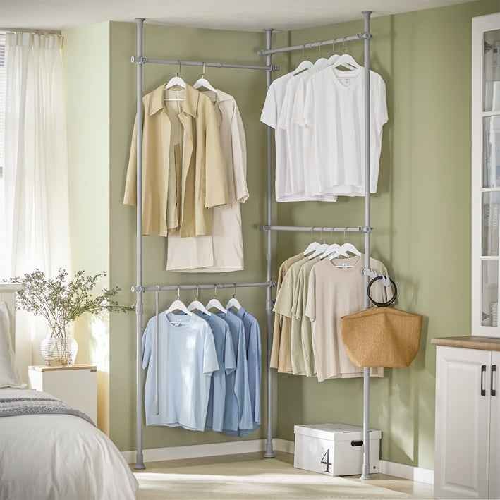 Garderobe: Teleskop Kleiderstange Kleiderstangen Regalsystem Hellgrau – Neu und originalverpackt aus Kreuzlingen von DealBlitz 6