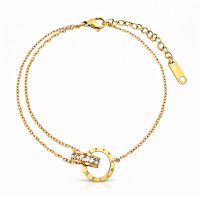 Bracelet chaîne doré chiffres romains et zircons 💍 Été