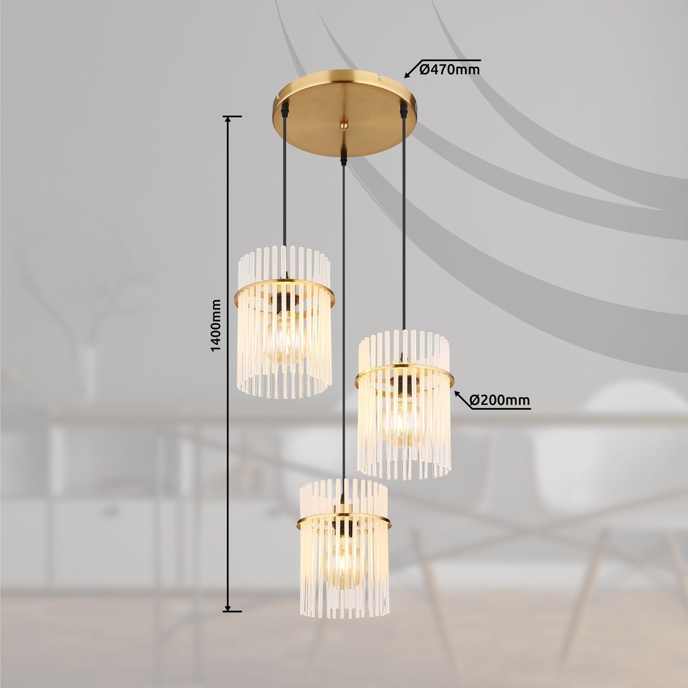 Lampadari & plafoniere: Pendelleuchten, Glasstäbe, 47 cm Ø – Nuovo (secondo la descrizione) da Kreuzlingen venduto da Smart-Light 2