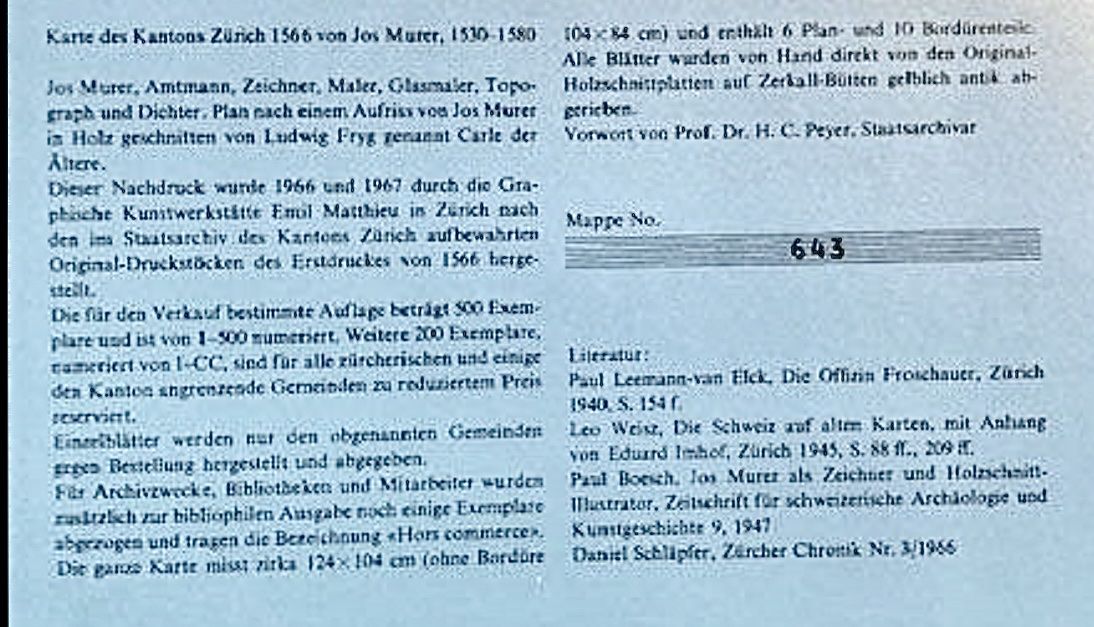 Cartine & Atlanti: Murer Plan – Usato da Uitikon Waldegg venduto da sunsetboy123 3