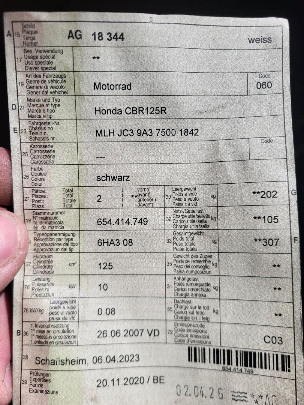 Strada: Honda cbr 125 – Usato da Oftringen venduto da gru_l6yd 1