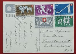 PRO PATRIA SATZ 51 - 55 AUF BFK BUNDESFEIER SCHWYZ USA 1951