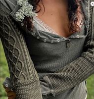 Free People Thermo Shirt mit Knöpfe M zu Nile Odd Molly