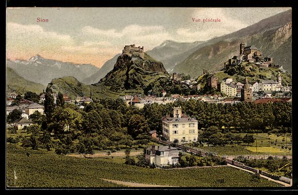 Cartoline postali: AK Sion, Vue générale – Usato da Berlin venduto da bartko-reher