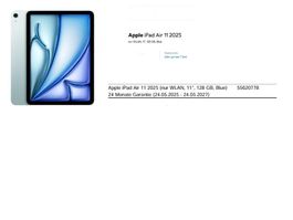 iPad Air 11 mit Garantie, Hülle, Kabel u. Originalverpackung