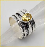♛ Citrin 925 Silberring