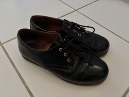Leder Schnürschuhe schwarz 