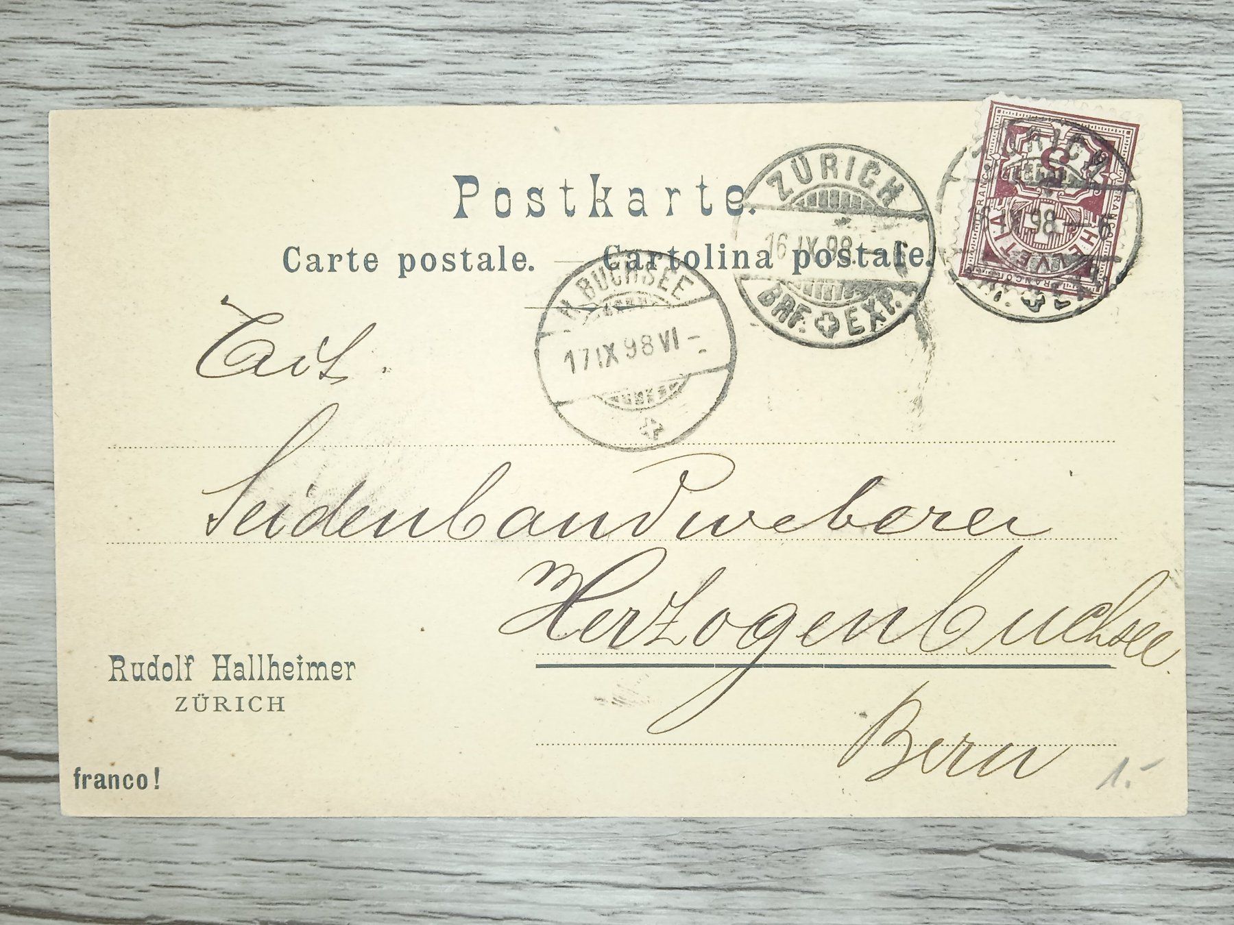 Tutti i francobolli: TR70 Carte Postale + Timbre Suisse 1898 – Usato da Cousset venduto da Patrick_Collections