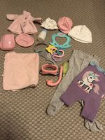 Baby Doll Accessories Lot Clothes Hat Bottle Mask Towel Good