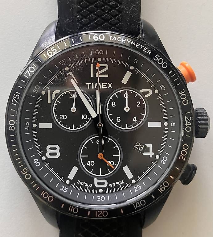 Timex Orologi: Timex Chronograph mit Wechselarmband – Usato da Winterthur venduto da trailmichi