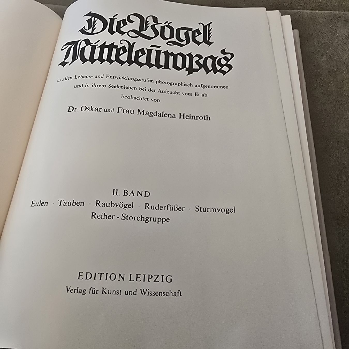Libri: Die Vögel Mitteleuropas - Dr. Oscar Heinroth – Usato da Boswil venduto da Mistery79090 3