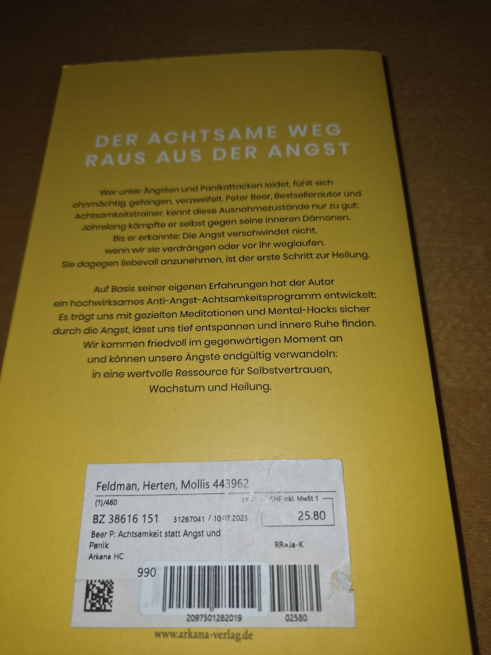 Libri: Peter Beer Achtsamkeit statt Angst und Panik Buch – Nuovo (secondo la descrizione) da Mollis venduto da Karin1996 1