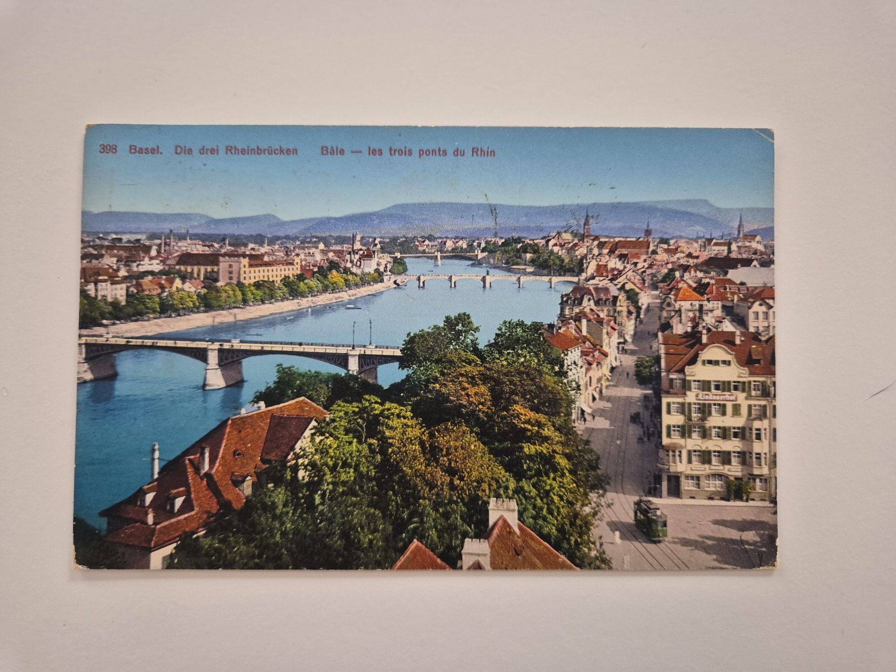 Cartoline postali: Basel, Die drei Rheinbrücken – Usato da Ettingen venduto da Pantograph163
