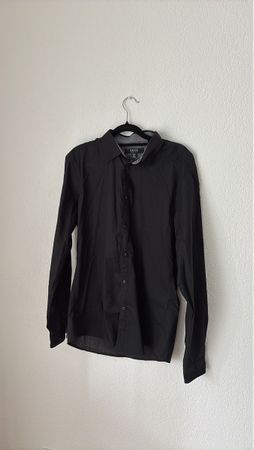 Chemise homme noir manches longues