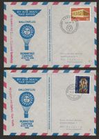 2 x Ballon Flugpost 1966 Ballonpost Sunnetag Caritas LUZERN