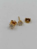 SOLITÄR DIAMANT OHRSTECKER IN 750 GELBGOLD