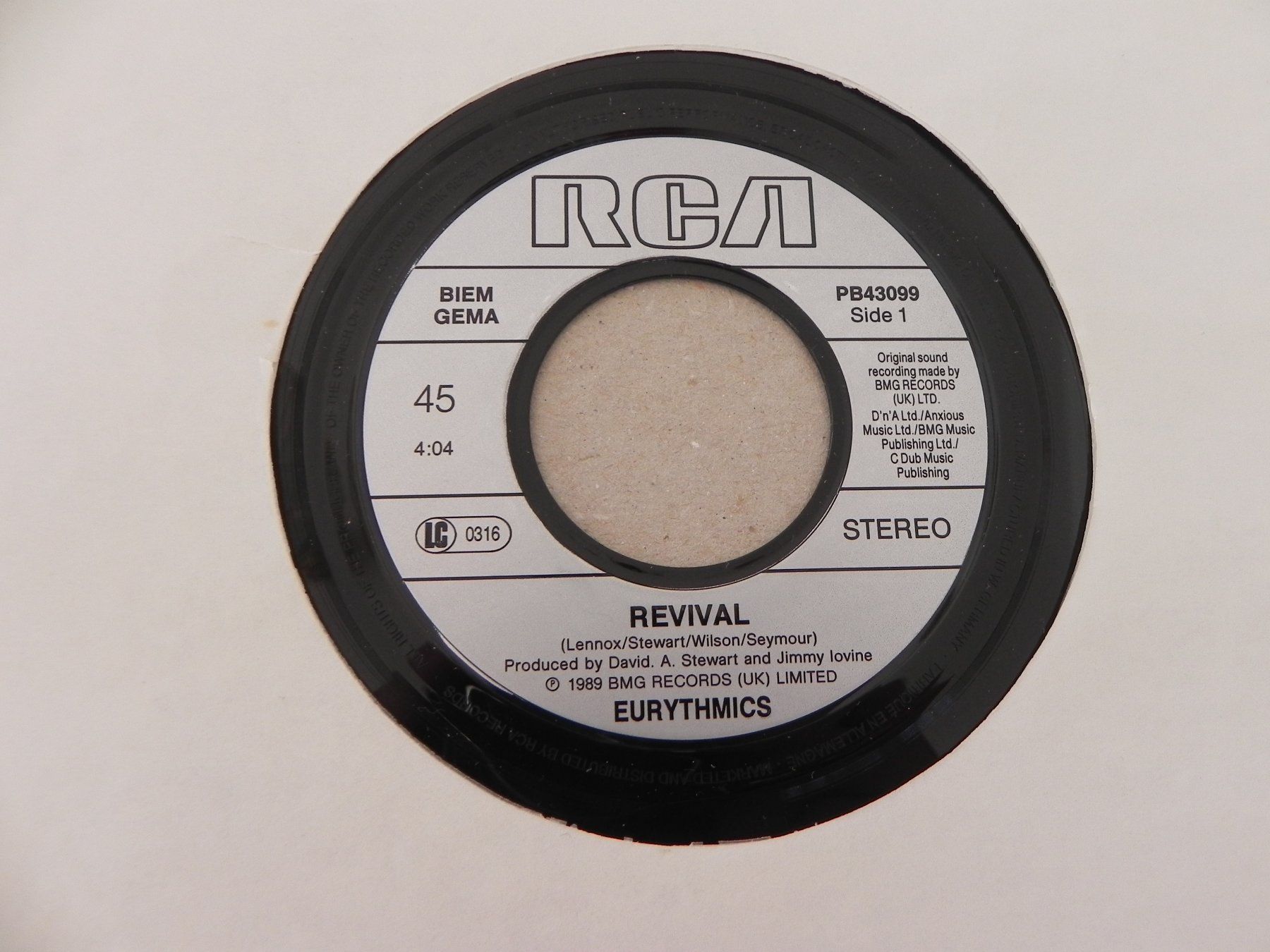 Dischi in vinile: Single brit. Pop Duo Eurythmics 1989 Revival / Precious – Usato da Siebnen venduto da krimsie 2