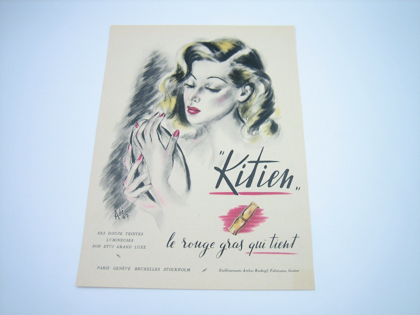 Foto & Immagini: ,,Kitien'' Lippenstift altes Werbeblatt – Usato da Zürich venduto da Tomi118 3