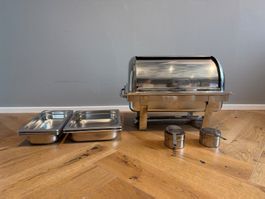 Chafing Dish Edelstahl mit Einsätzen gebraucht guter Zustand