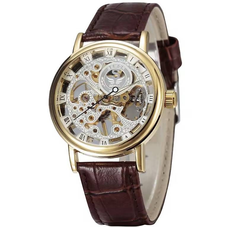 Orologi: Sewor Skeleton Mechanische Uhr Silver-Braun – Nuovo e nell'imballaggio originale da Dübendorf venduto da mnc_5djq 2