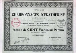 Compagnie des Charbonnages d'Ekatherine SA -. 1927
