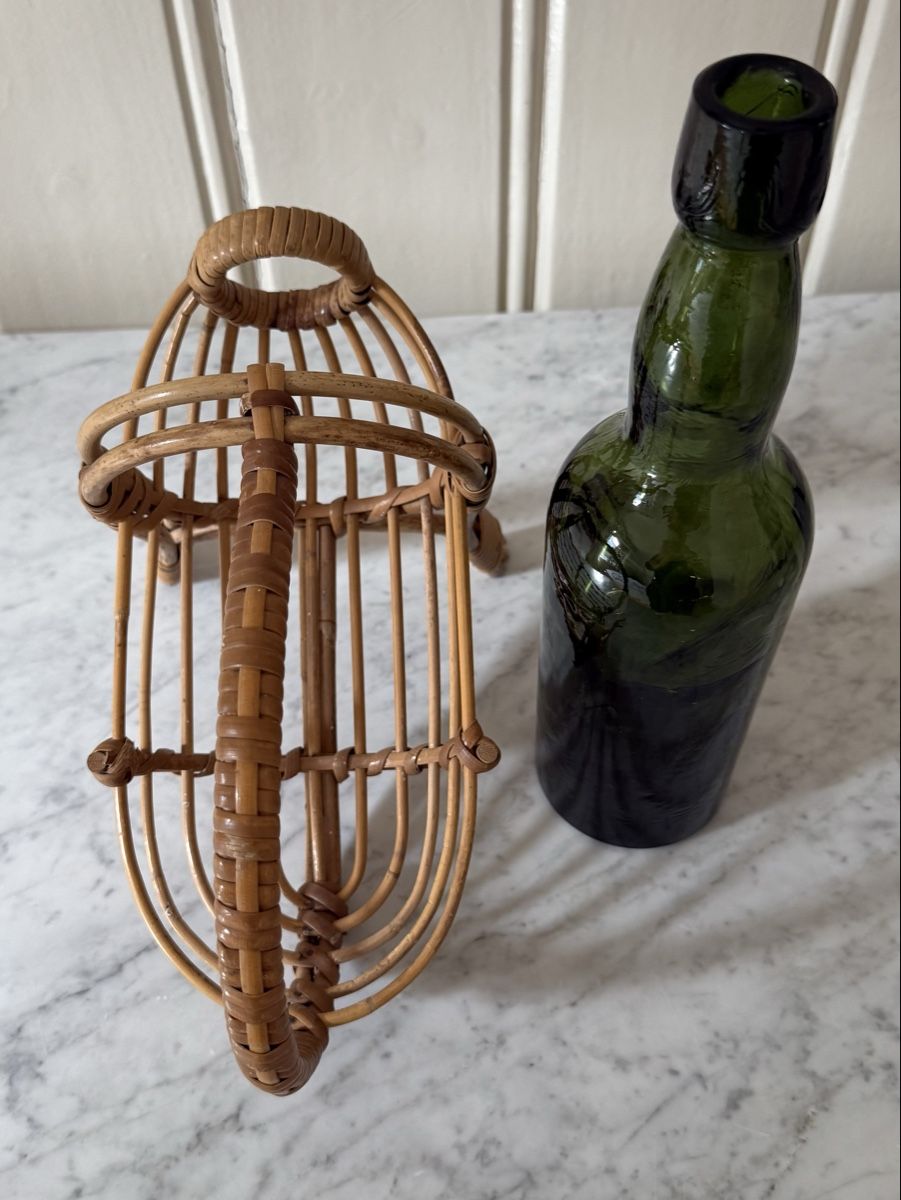 Tutte le decorazioni: Flaschenhalter Albini•Bambus-Rattan – Usato da Winterthur venduto da gutDingmint 1