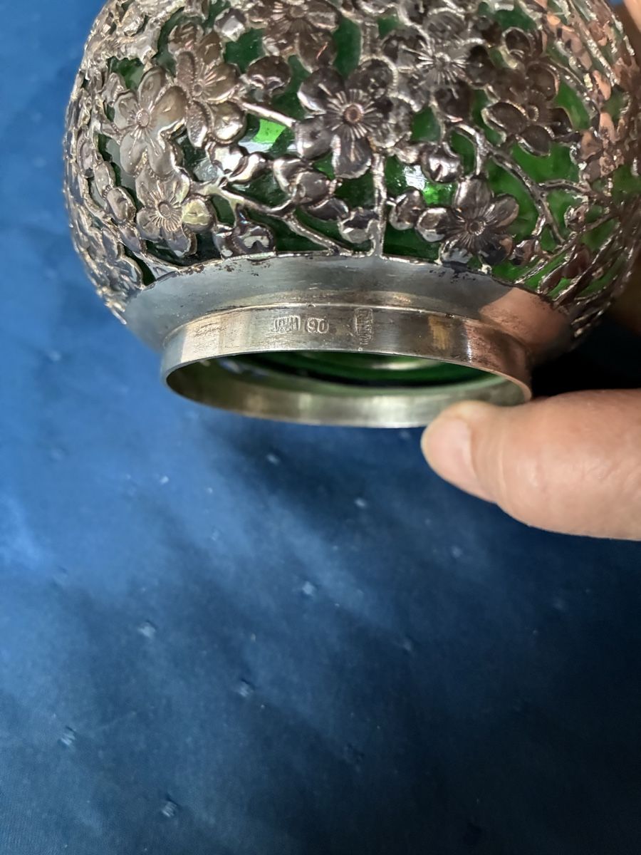 Flaconi: 2 antike, chinesische Parfumflaschen mit Silberauflage – Usato da Dornach venduto da Rosengarten 7